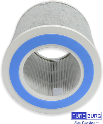 PUREBURG Replacement Filter Compatible with Shark Air Purifiers HP100 HP102 HC450 HC451 HC452 & NeverChange Series Air Purifier, 1-Pack H13 HEPA Activated Carbon 4-Stage Filtration