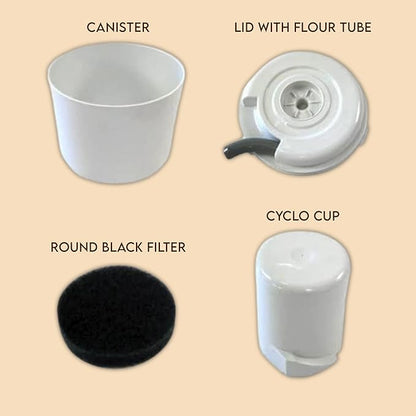 Wondermill Complete Canister Assembly: Upgrade Your WonderMill with Complete Canister Assembly - Includes Canister, Flour Tube Lid, Cyclo Cup, and Filter