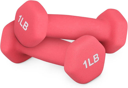 Neoprene Coated Dumbbell Hand Weights Set Ц 1LB, 2LB, 3LB, 5LB Pairs for Strength Training and Home Workouts, Hex Shape for Stability and Non-Slip Grip