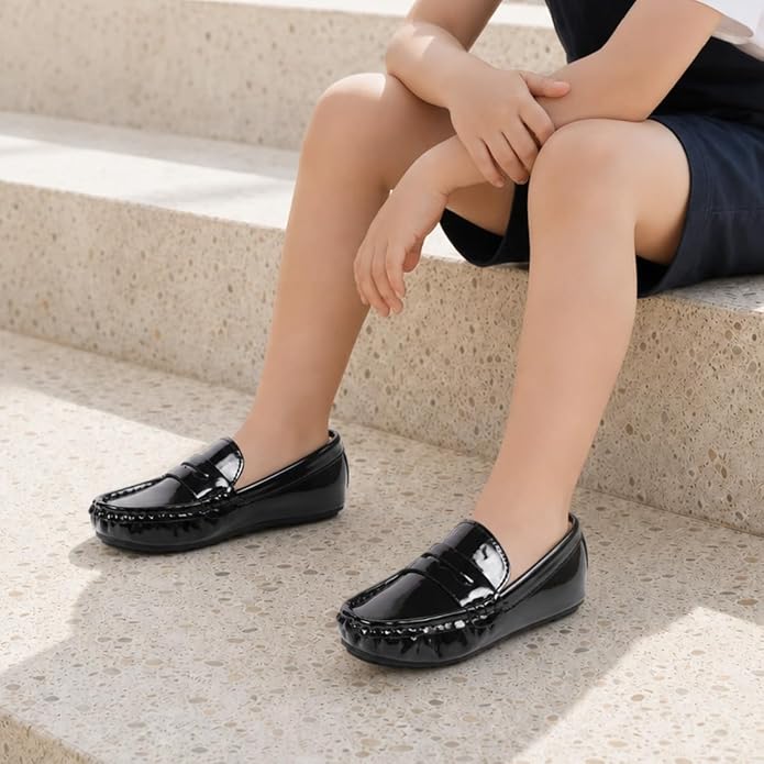 8.5 Toddler Miamooi Toddler Boys Girls Wedding Dress Shoes Little Kid Slip On Loafers School Uniform Moccasins Walking Shoe