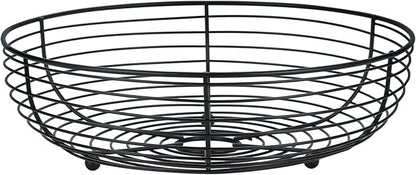 IBWell® Black Fruit Bowl for Kichen Countertop, Round Wire Fruits Breads Vegetables Snacks Canddy Basket - 11.5"x3.4"(DxH)