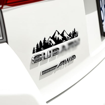 Vinyl Snow Mountain Tree Decal Sticker, Trunk Logo Decal Sticker, Car Exterior Accessories(Black)