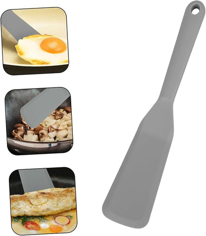 Mikinona Silicone Spatula Frying Spatula Ladles for Cooking Spoons Cooking Tweezers Gadgets Dish Tongs Oven Fish Spatula Spring Tongs for Cooking Non Kitchen Utensils Wok Grey