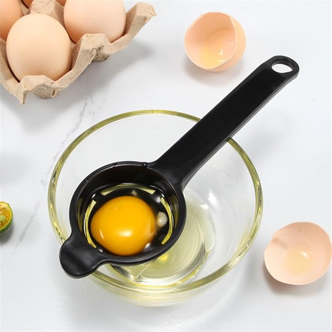DIY Egg Yolk White Separator Divider Kitchen Cooking Egg Tools Filter Egg Separator Kitchen Gadgets Cooking Gadgets Hot(Black)