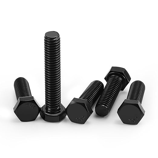 12-13 x 6 Hex Head Cap Screws Hexagon Bolts, External Hex Drive, Stainless Steel 304, Fully Threaded, Black Oxide, 2 PCS