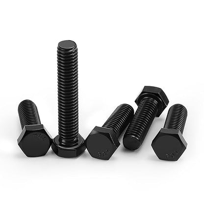 12-13 x 6 Hex Head Cap Screws Hexagon Bolts, External Hex Drive, Stainless Steel 304, Fully Threaded, Black Oxide, 2 PCS