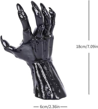 Devil Hand Statue Black Demon Hands Wall Mounted Sculpture PVC Demon Sculptures Creative Props Retro Crafts Home Decoration A