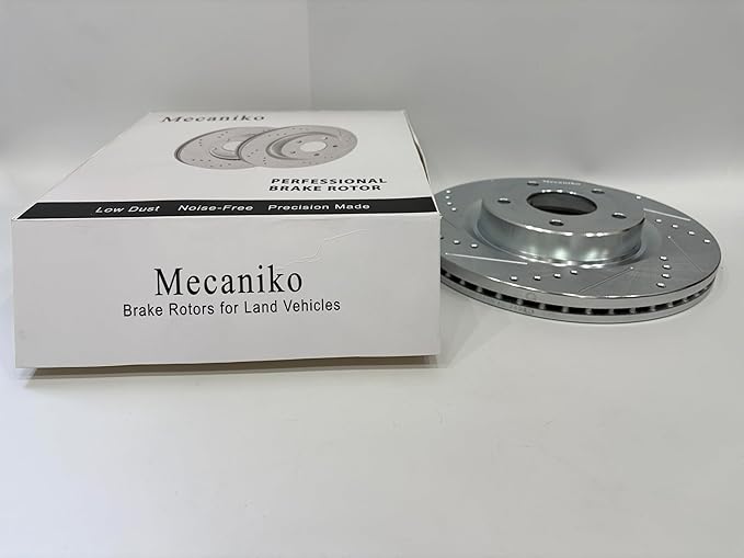 Front 11.10" Drilled and Slotted Brake Rotors Compatible with 1998-2017 Honda Accord, 2002-2004 CR-Z, 2006-2021 Civic, 2003-2011 Element, 2016 CR-V, 06-11 Acura CSX, 14-15 ILX Brakes, 31257