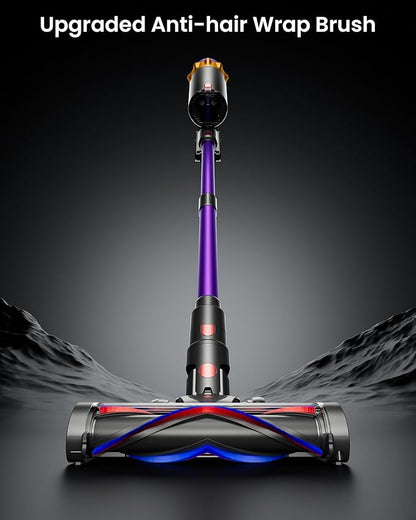 Cordless Vacuum Cleaner, 550W 45KPA 70 Mins Vacuum Cleaners for Home, Self-Standing Cordless Vacuum with Charging Dock Station, LED Display, Upgraded Anti-Tangle Stick Vacuum for Pet Hair/Carpet/Floor