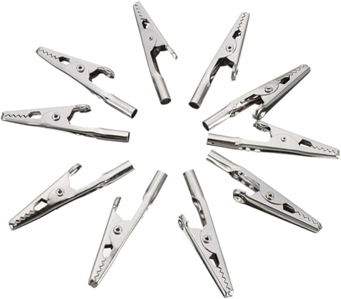 6 Pcs/Lot 51mm Length Crocodile Clips Stainless Steel Screw Probe Fixing Test Alligator Clips Crocodile Clamps