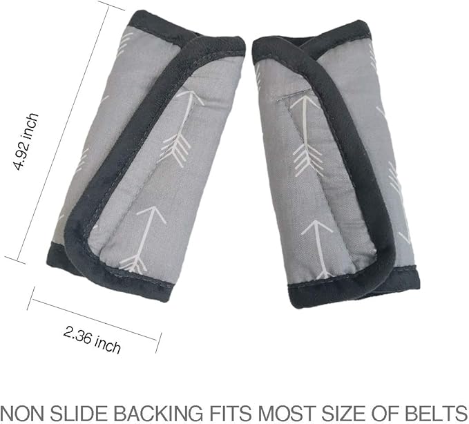 Car Seat Strap Pads Covers for Baby Kids, Seat Belt Covers Cushion for boy Girl, Protect Neck and Shoulder rubbing, Anti-Slip Design, fit Stroller/Carrier/Pushchair; Soft Cotton, Arrow Pattern