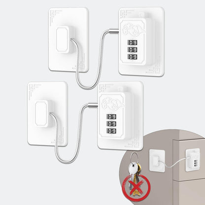 1Pack Refrigerator Locks with 3 Digit Code, Easy Install Fridge Lock Combination, Premium Freezer Lock, Child Proof Cabinet Locks for Refrigerators, Drawers, Closets, Windows (White)