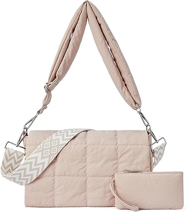 CLUCI Puffer Shoulder Bag Bundles with Quilted Backpack