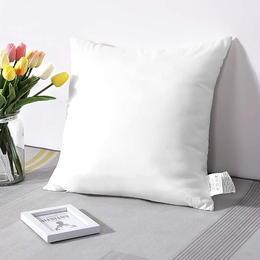 OTOSTAR Premium Waterproof Throw Pillow Inserts, Pack of 1 Square Form Cushion Stuffer for Garden, Bench, Patio - Outdoor Decorative Pillow Inserts White 18x18 Inches