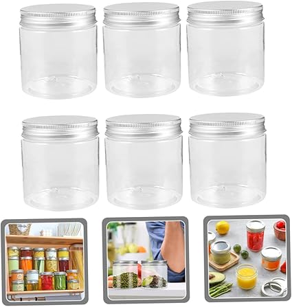 6Pcs Mini Plastic Jars with Lids Portable Household Storage Containers for Food and Essentials Multifunctional Plastic Jars with Lids