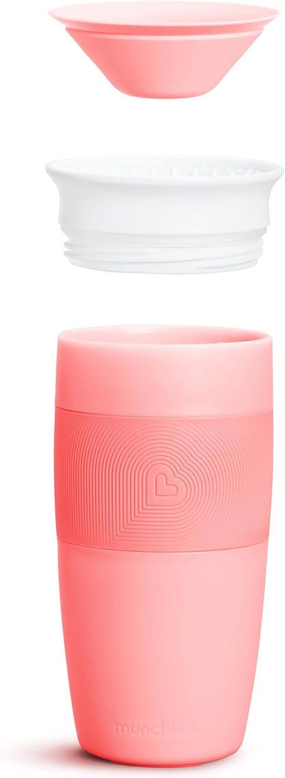 Munchkin Sippy Cup for Toddlers, Miracle 360 Cup, 14 Ounce, Pink