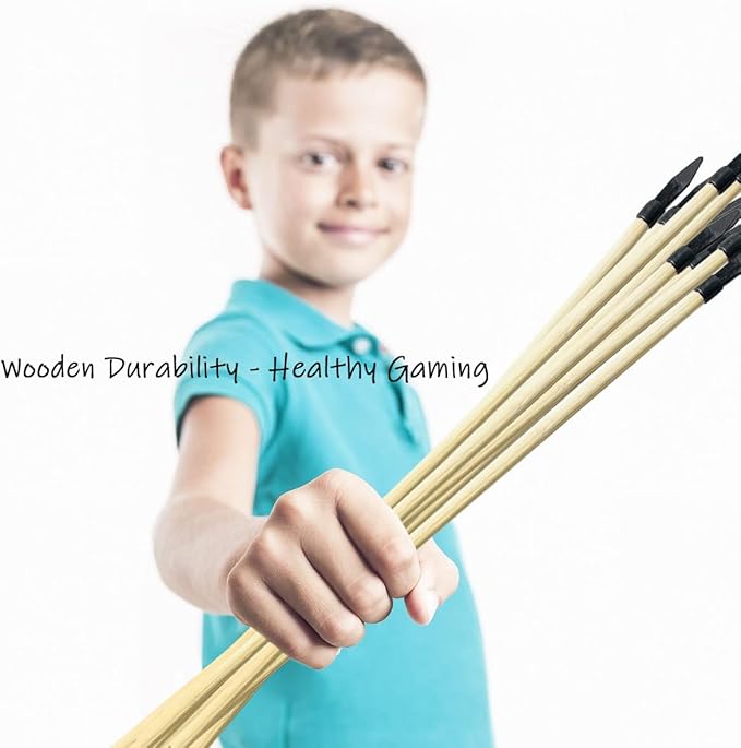 20 Pcs Wooden Arrows Soft Rubber Tips, 17 Inch Handmade Wooden Toy Arrow for Kids and Beginners, Archery Bows Outdoor Play Cosplay Costume Decoration