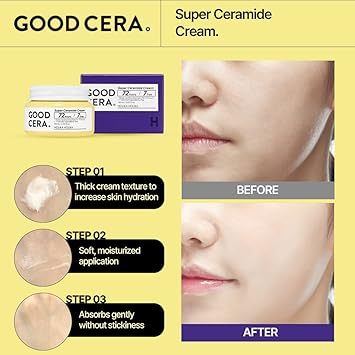HOLIKA HOLIKA Good Cera Super Ceramide Cream  Soothing Facial Cream  Skin Moisturizer  Ceramide Cream Korean Moisturizer for Face  Deeply Nourishing Face Cream for Dry Skin 2.02 fl oz