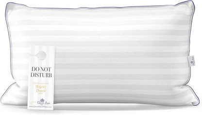 Luxury Hotel Down Alternative Pillow - Majesty Down - Synthetic Allergy Free Hypoallergenic Bed Pillow - Made in USA (Queen Medium)
