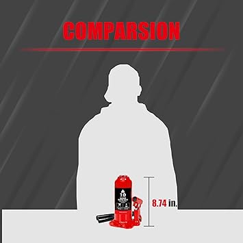 Bottle Jack 10 Ton (20,000 LBs) Hydraulic Car Jack, Fit for Auto Truck Repair and House Lift, Red