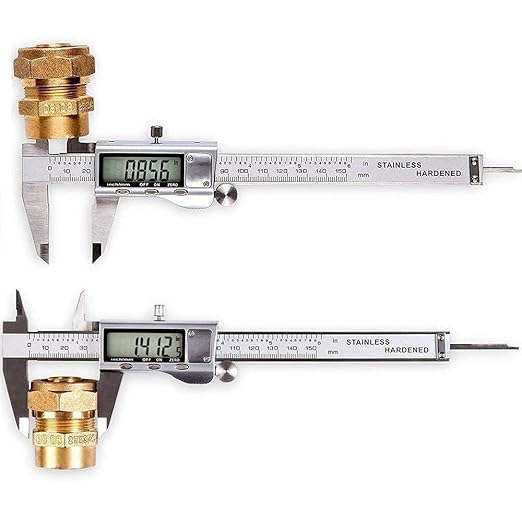 Digital Caliper, Caliper Measuring Tool with Stainless Steel, Electronic Micrometer Caliper with Large LCD Screen, Auto-Off Feature, Inch and Millimeter Conversion (6 Inch150 mm)