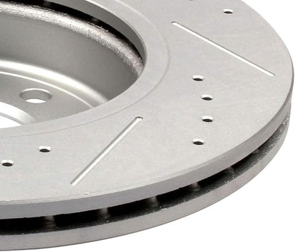 Brake Rotors Kit, LSAILON - Front 300mm Vented Drilled & Slotted Disc Brake Kit - For BMW