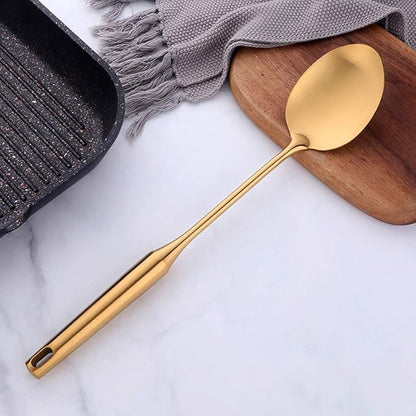 Serve Spoon,Gold 14.69 inch Long Handle Cooking Utensil Kitchen Tool by BUY THINGS!