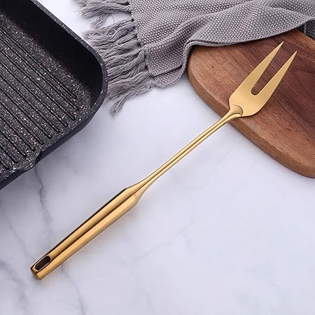 Serve Fork,Gold 14.69 inch Long Handle Cooking Utensil Kitchen Tool by BUY THINGS!