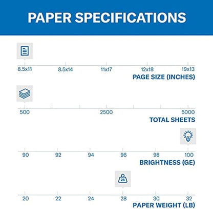 Hammermill Printer Paper, Premium Color 28 lb Copy Paper, 8.5 x 11-1 Ream (500 Sheets) - 100 Bright, Made in the USA, 102467