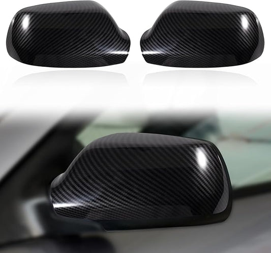 Left Driver Side Direct Mirror Cap Cover Replacement Compatible With Mazda 3 Mazda 6 2003-2009 Rearview Mirror Lower Base Trim Base Cover (Carbon fiber pattern left)