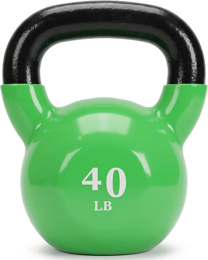 All-Purpose Color Vinyl Coated Kettlebell, 40 Pounds
