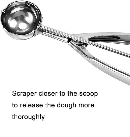 Medium Cookie Scoop, 2 Tbsp  30ml  1 oz, Size 40 Cookie Dough Scoop, Cookie Scoops for Baking, 1 2532 inches  4.5 CM Ball, 188 Stainless Steel, Secondary Polishing