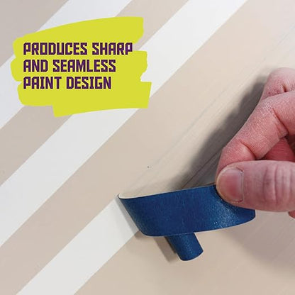 ATack Professional Blue Painter's Tape, 2" x 60 Yards (Single Roll), Sharp Edge Line Technology - Produces Sharp Lines and Residue-Free Artisan Grade Clean Release Wall Trim Tape