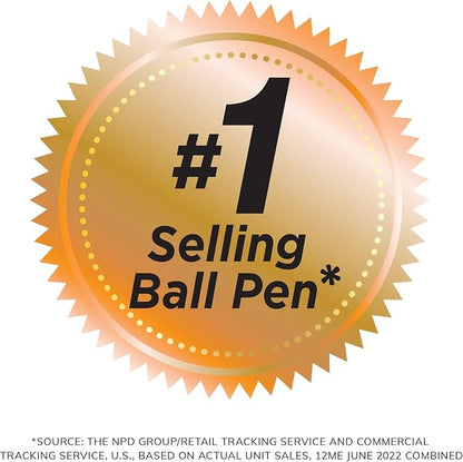 BIC Round Stic Xtra Life Ballpoint Pens - Medium Point 1.0mm, Ultra Long Lasting and Consistent Ink Flow, Pack of 96 Black Pens