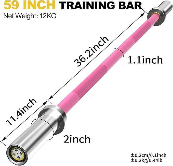 POWER GUIDANCE Chrome Olympic Barbell Bar, 2 Inch Weight Bar for lifting, Hip Thrusts,Universal Strength Training Bars ?4ft/5ft/6ft