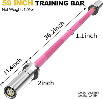 POWER GUIDANCE Chrome Olympic Barbell Bar, 2 Inch Weight Bar for lifting, Hip Thrusts,Universal Strength Training Bars ?4ft/5ft/6ft
