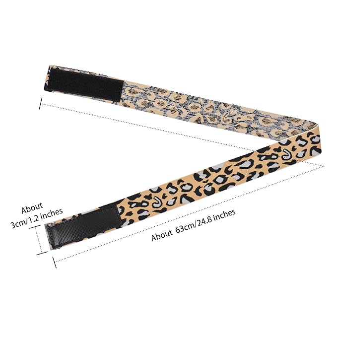 1 Pc Elastic Band for Wig Lace Melting Band Wig Grip Headband Lace Front Wig Headband for Women (3.0cm Beige Leopard Print)