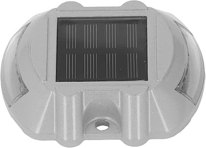 Haofy Solar Driveway Deck Light, Driveway Dock Lamp 12 LED Cast Aluminum for Sidewalk (Green Light)