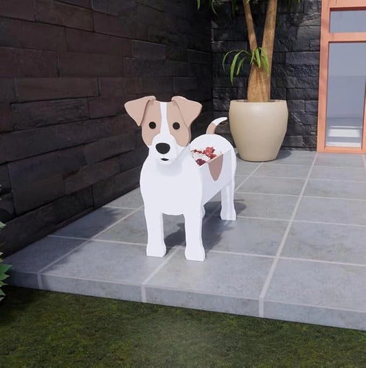 Dog Planter Plant Pots Animal Shaped Cartoon Large Planter Cute Dog Flower Pot for Home Office Garden Decoration Jack Russell Terrier