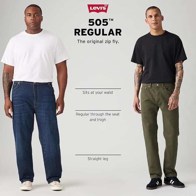 38W X 29L Levi's Men's 505 Regular Fit Jeans (Seasonal) | (Also Available in Big & Tall)