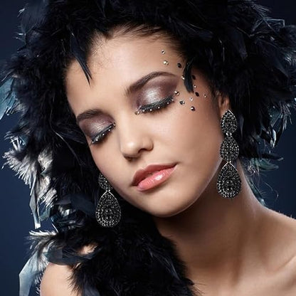 1920S Accessories for Women Pearl Necklace Plume Headband Long Gloves Multi-Layer Rhinestones Pearl Bracelet Earrings