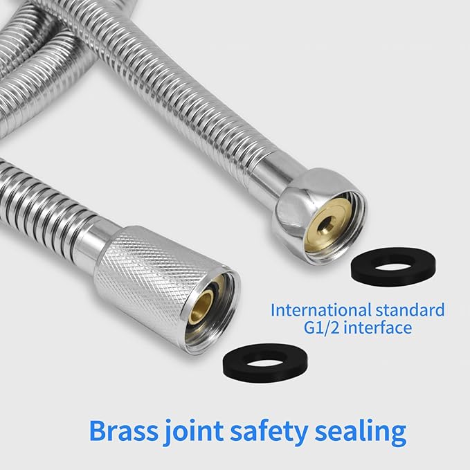 Extra Long, Kink Free Stainless Steel Shower Hose Attachment,Handheld Shower Head Hose, Shower Hose Replacement with Brass Insert & Nut for Bathing/Cleaning(79 Inches)