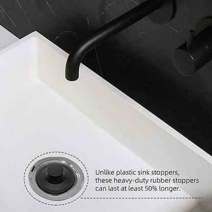 (2 Pack) Exact Replacement for InSinkErator STP-PLSTPPL Black Rubber Sink Stopper for Garbage Disposal  Compatible with Standard 3-12" Drains from Kohler, Waste King, Whirlpool, and More