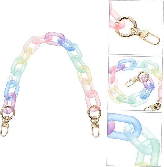 VALICLUD 2 pcs Colorful Purse Chain Resin Chains Mini Bag Strap Shoulder Decoration Detachable Cm Color Rainbow