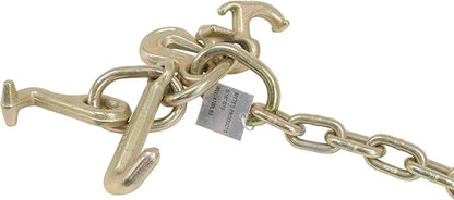 Mytee Products 516"x8' Leg G70 15" Long Shank J Hook Tow Chain wRTJ Cluster Hook  Grab Hook - 4700 lbs WLL Heavy Duty Transport Truck Chain for Car Wrecker Recovery - Towing Equipment