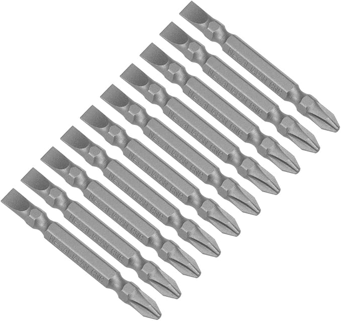 uxcell 10 Pcs PH2SL6 Magnetic Double Ended Screwdriver Bits, 14 Inch Hex Shank 2.56-inch Length S2 Power Tool
