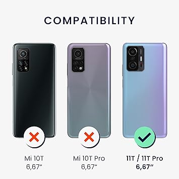 kwmobile Case Compatible with Xiaomi 11T  11T Pro Case - Slim Protective TPU Silicone Phone Cover - White