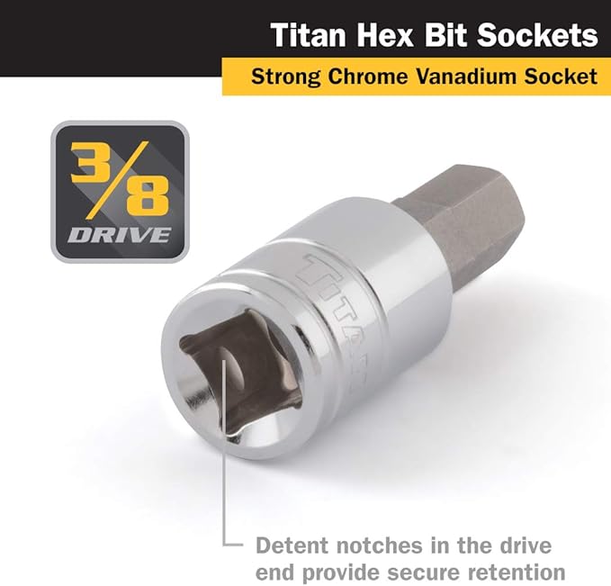 Titan Tools 15609 38-Inch Drive x 9mm Hex Bit Socket