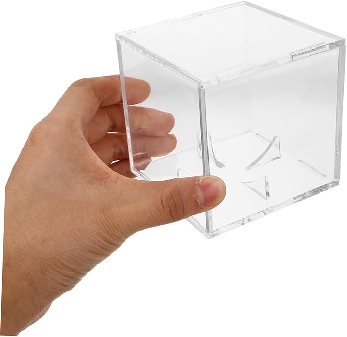 Toyvian Baseball Display Box Transparent Acrylic Baseball Holder for Memorabilia Elegant Cube Design for Home and Office Decoration Durable Protection and Clear Visibility