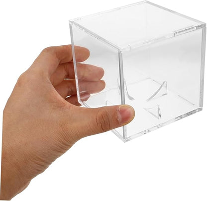 Toyvian Baseball Display Box Transparent Acrylic Baseball Holder for Memorabilia Elegant Cube Design for Home and Office Decoration Durable Protection and Clear Visibility